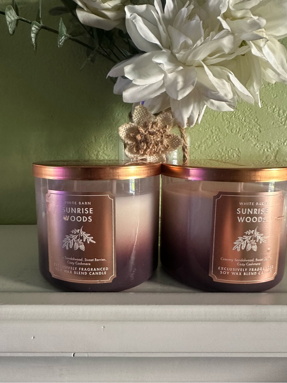 White Barn Sunrise Woods Candle Bundle- Purple and Bronze Gradient Jar